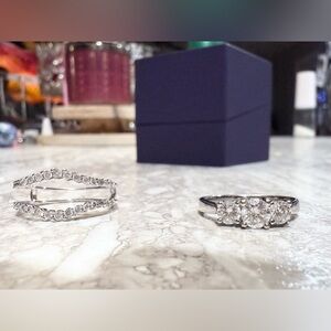 ✨ 1.50 CTTW Diamond Ring & Enhancer Set | 14KT White Gold | Size 7 ✨